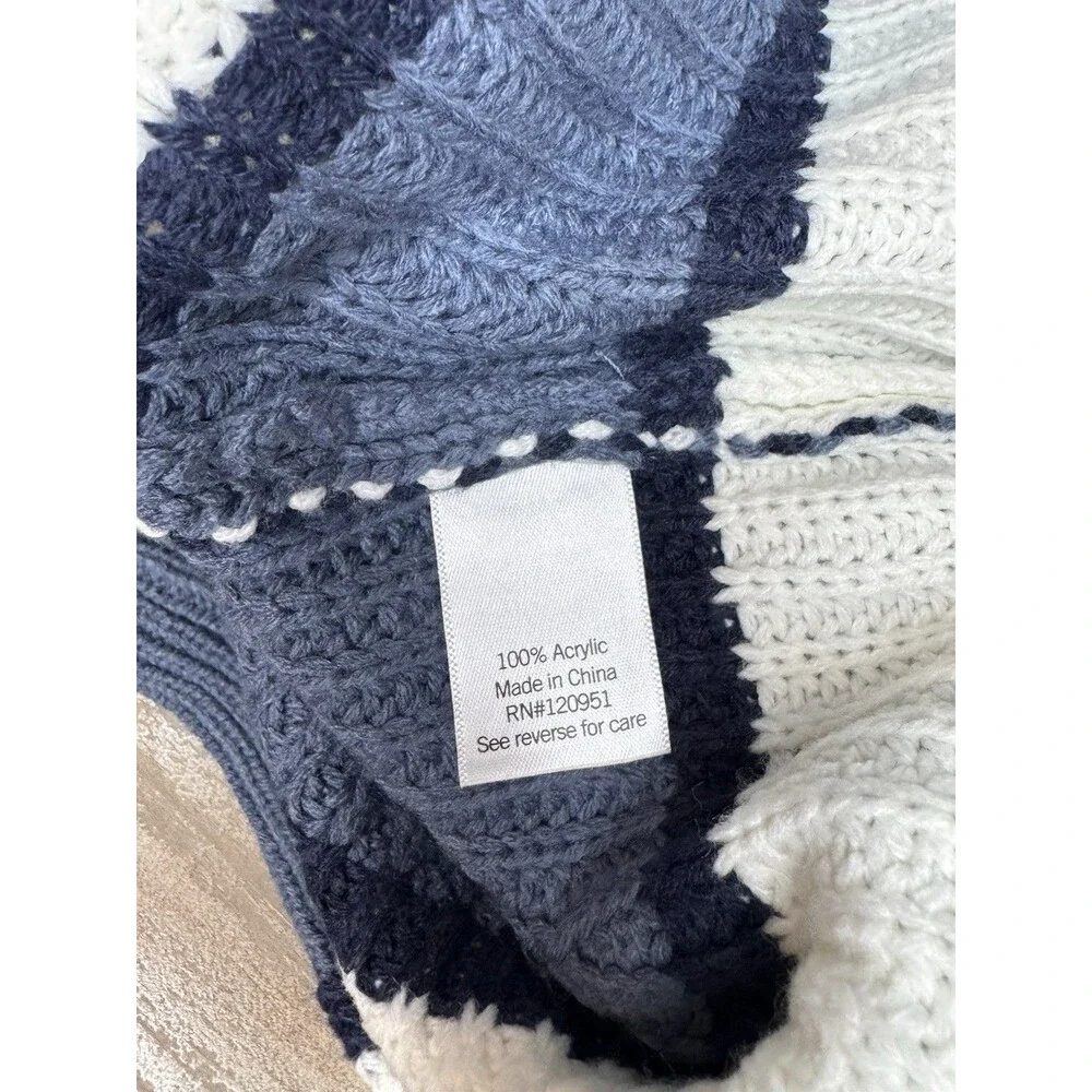 SO Women's Juniors' Crewneck Pullover Sweater Size XS Blue & White Stripe NWOT